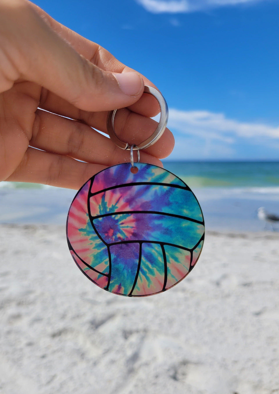 Tie-Dye Volleyball Keychain - VidaVibe